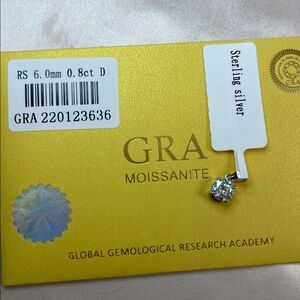 NEW - 0.8 CTW Moissanite Diamond Sterling Silver Round Pendant